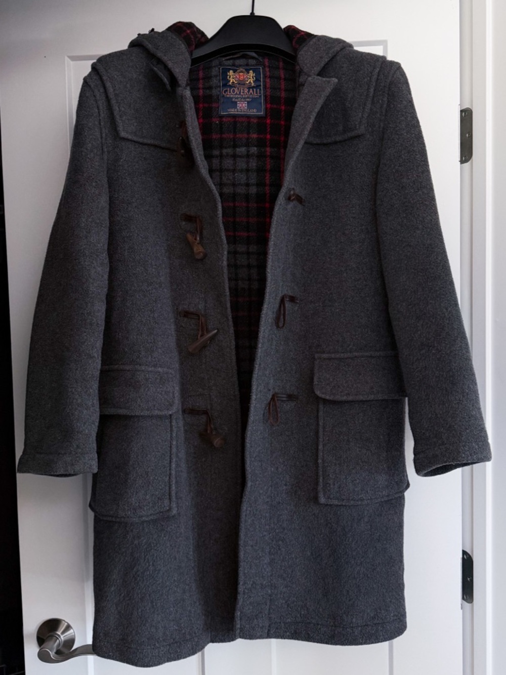 Gloverall Wool Duffle Coat – Made in England | Grey | Size 36 US